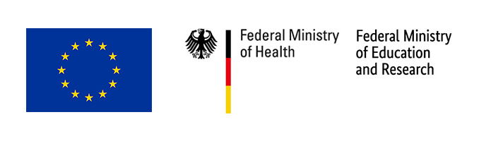 Logos of the European Commission and the German Federal Ministry of Education and Research and the German Federal Ministry of Health